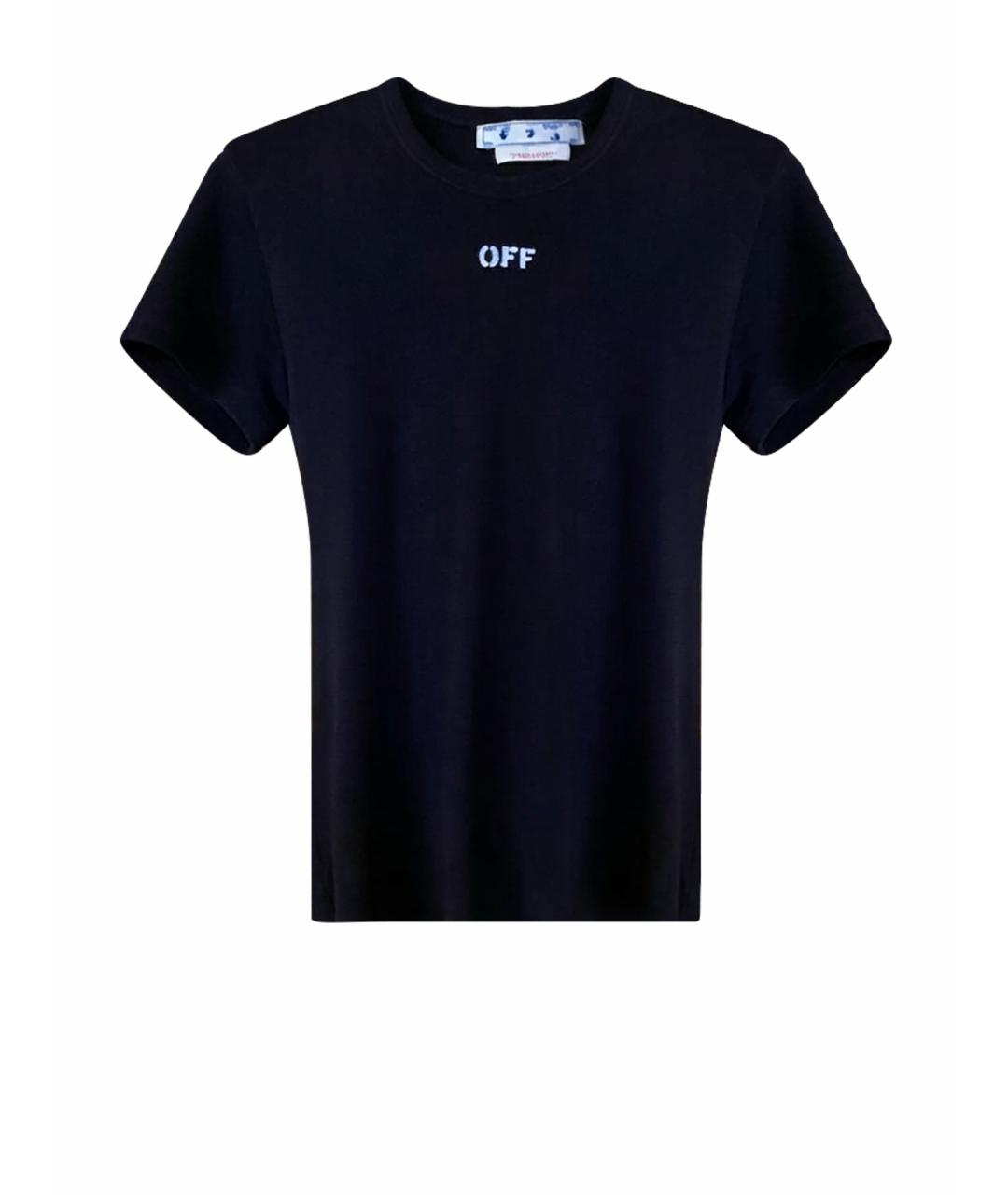 OFF-WHITE Черная хлопковая футболка, фото 1