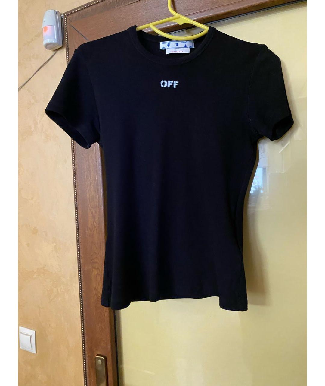 OFF-WHITE Черная хлопковая футболка, фото 5