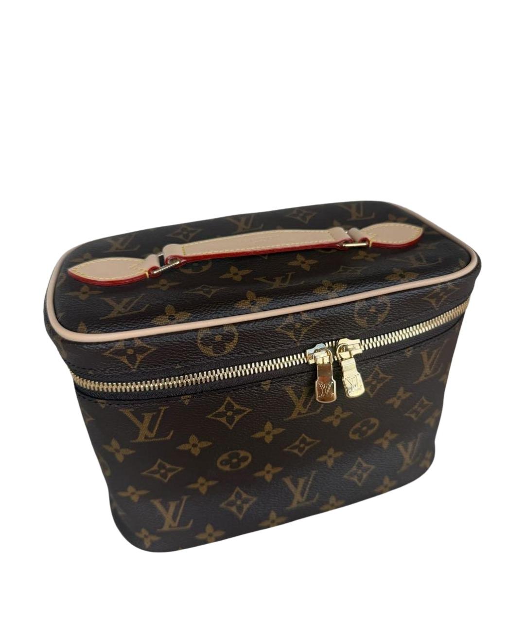 LOUIS VUITTON Коричневая кожаная косметичка, фото 1