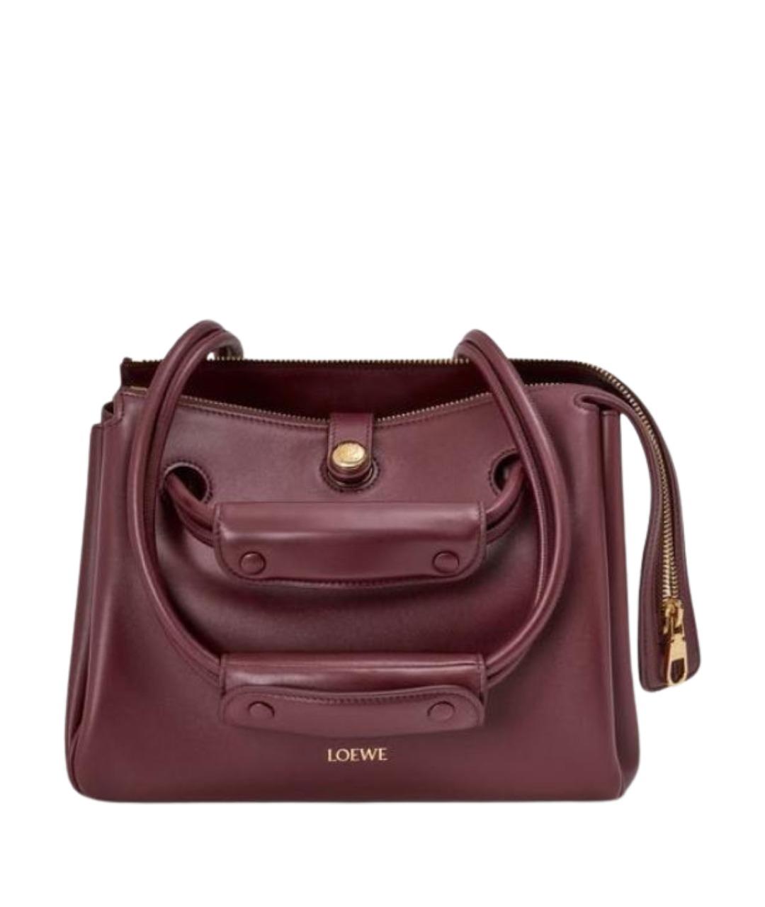 LOEWE Бордовая кожаная сумка через плечо, фото 1