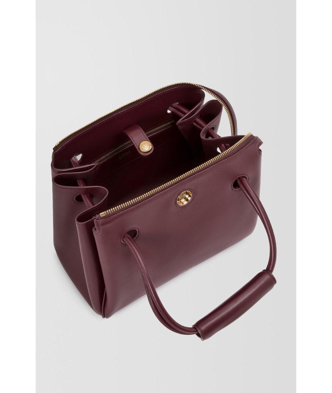 LOEWE Бордовая кожаная сумка через плечо, фото 6