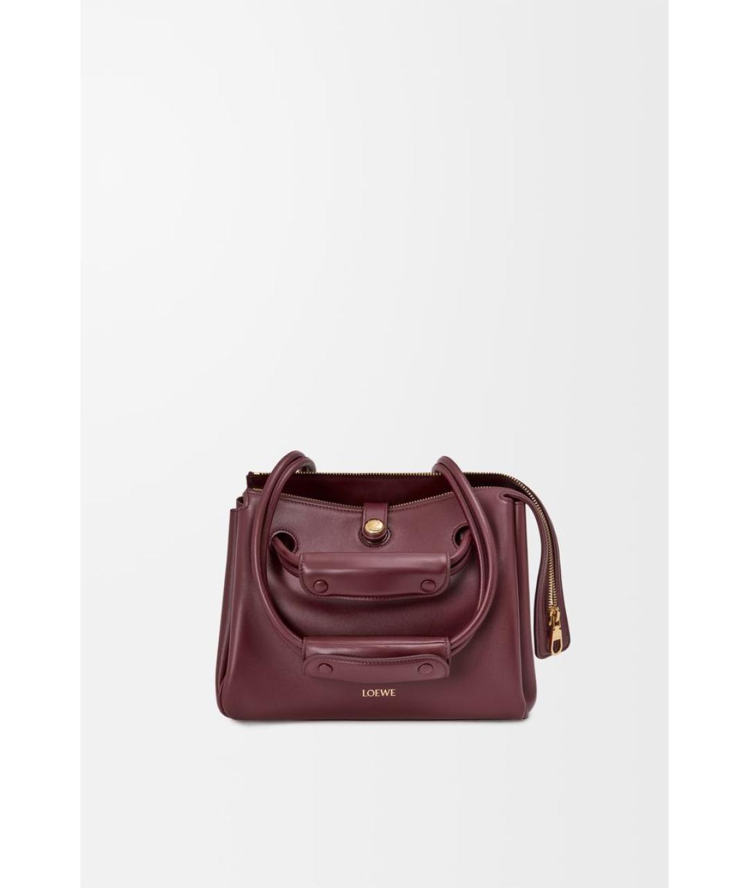 LOEWE Бордовая кожаная сумка через плечо, фото 9