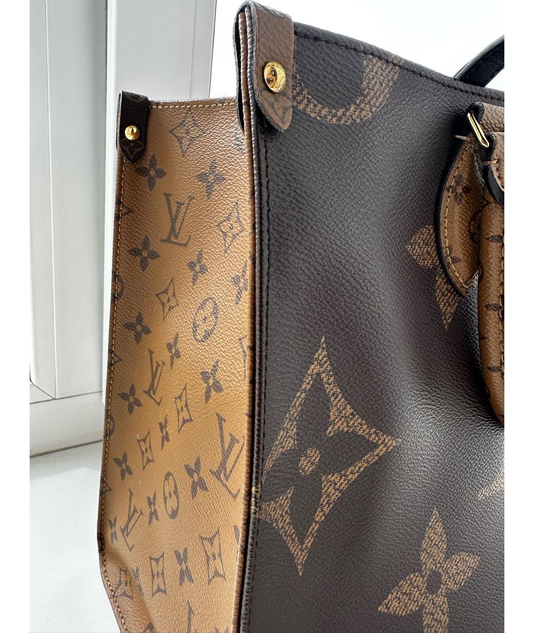 LOUIS VUITTON Коричневая кожаная сумка тоут, фото 2