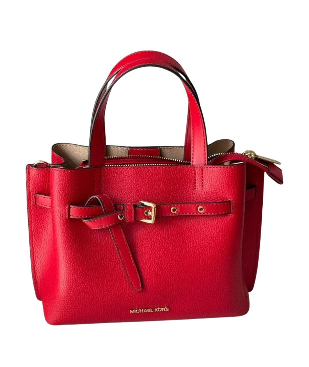 MICHAEL KORS Красная кожаная сумка с короткими ручками, фото 1