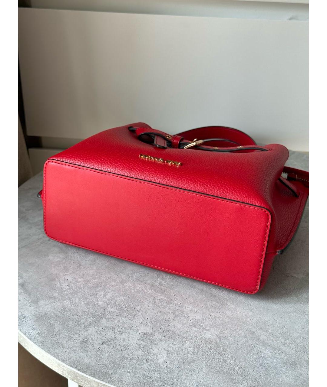 MICHAEL KORS Красная кожаная сумка с короткими ручками, фото 5