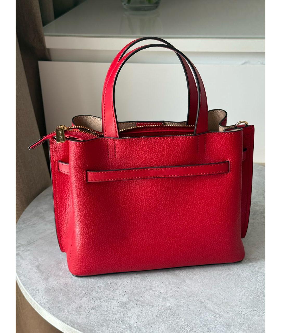 MICHAEL KORS Красная кожаная сумка с короткими ручками, фото 3
