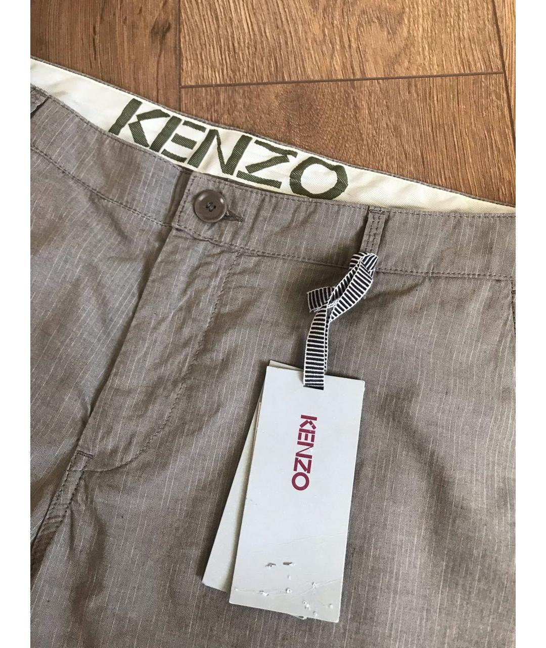 KENZO Хаки хлопковые шорты, фото 3