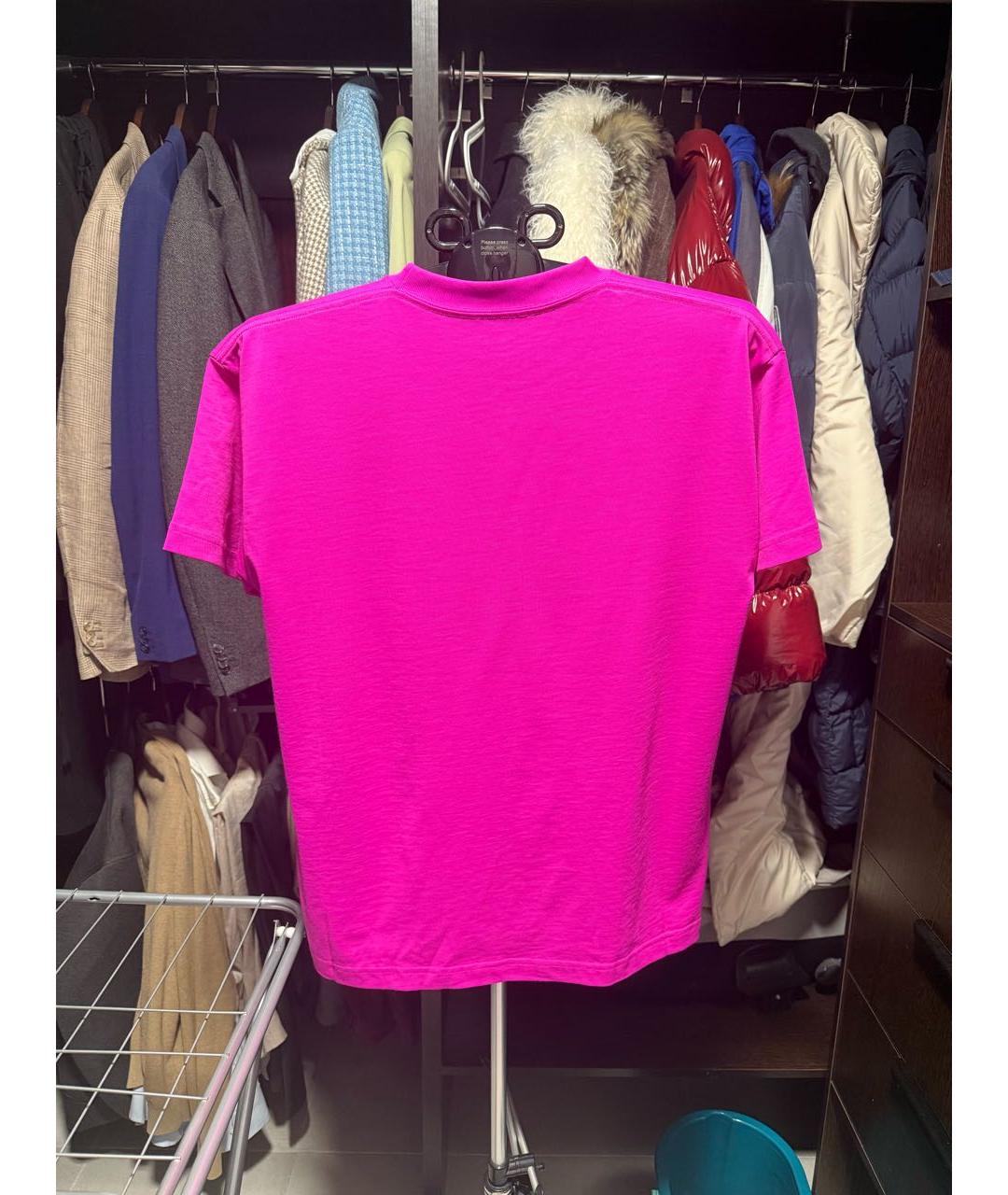 BALENCIAGA Розовая хлопковая футболка, фото 2