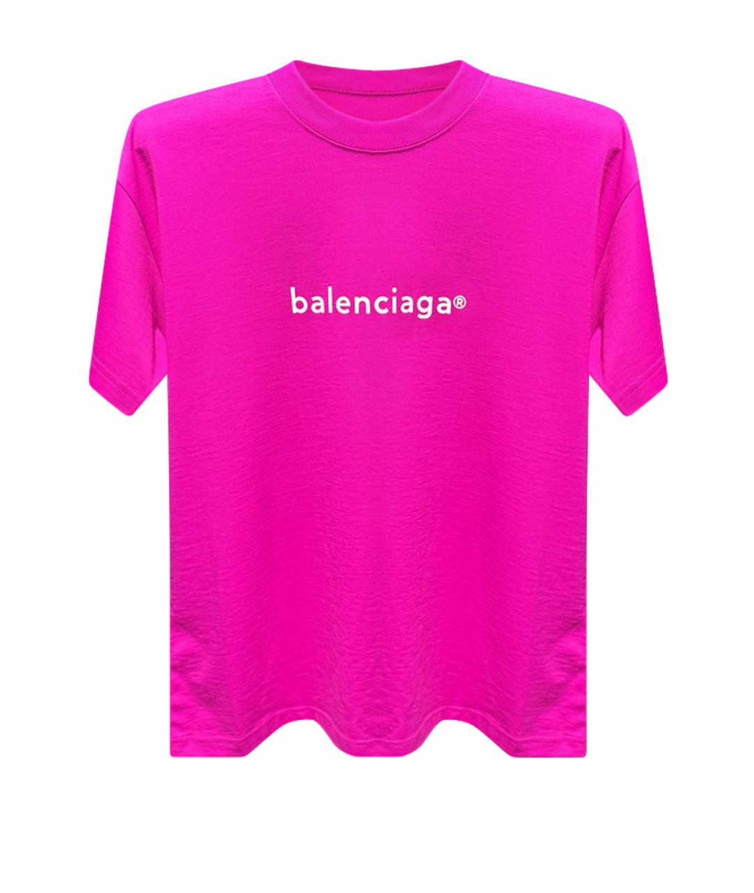 BALENCIAGA Розовая хлопковая футболка, фото 1