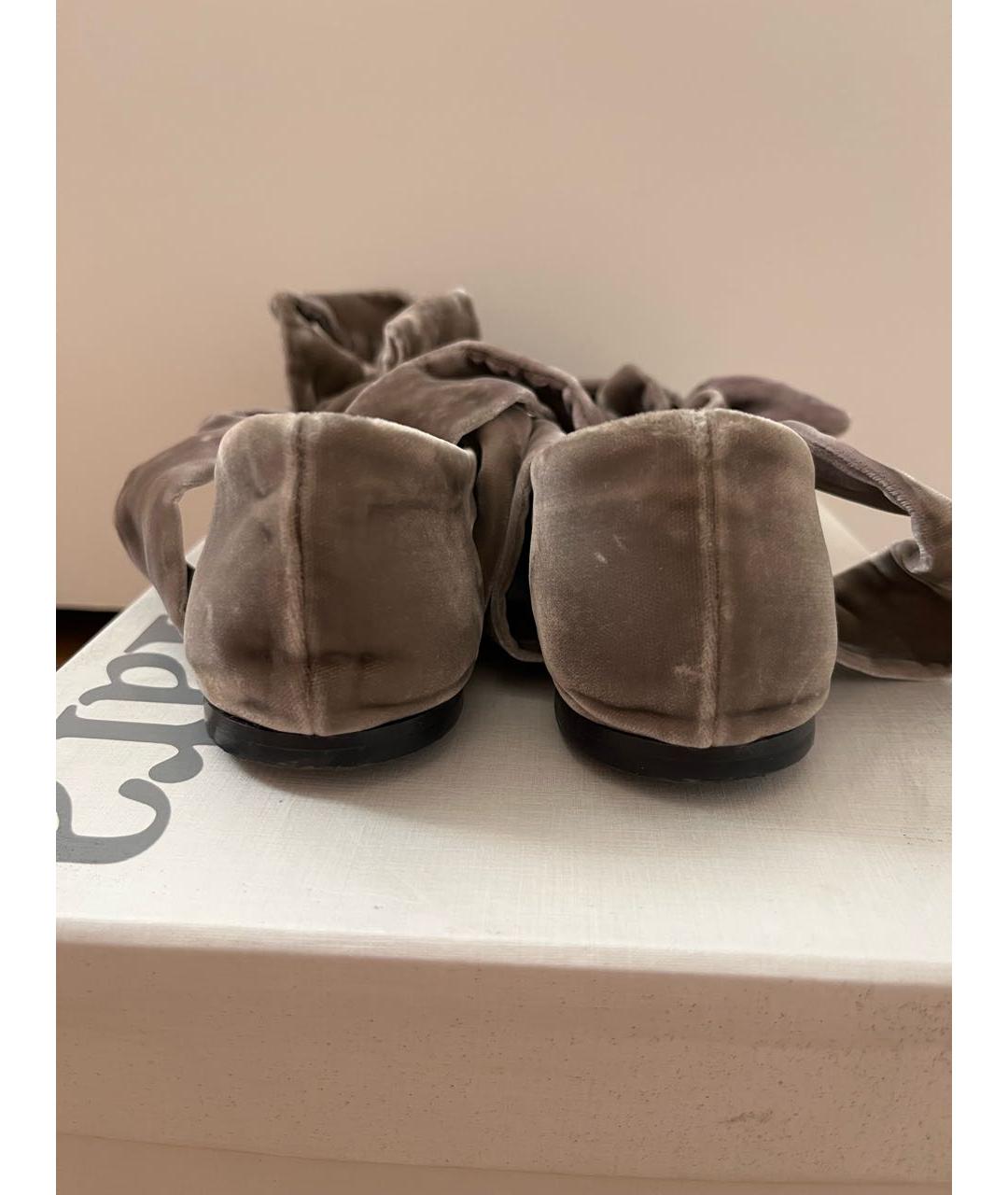 MAX MARA Горчичные кожаные балетки, фото 4