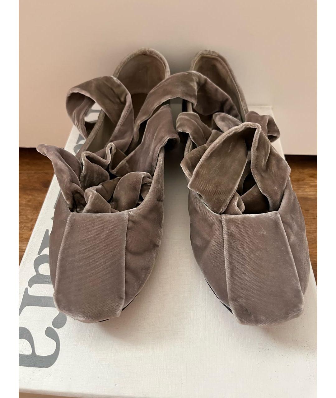 MAX MARA Горчичные кожаные балетки, фото 2