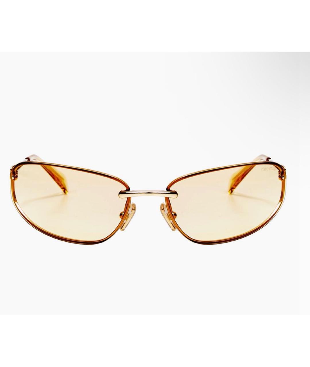 MIU MIU Бежевые солнцезащитные очки, фото 4