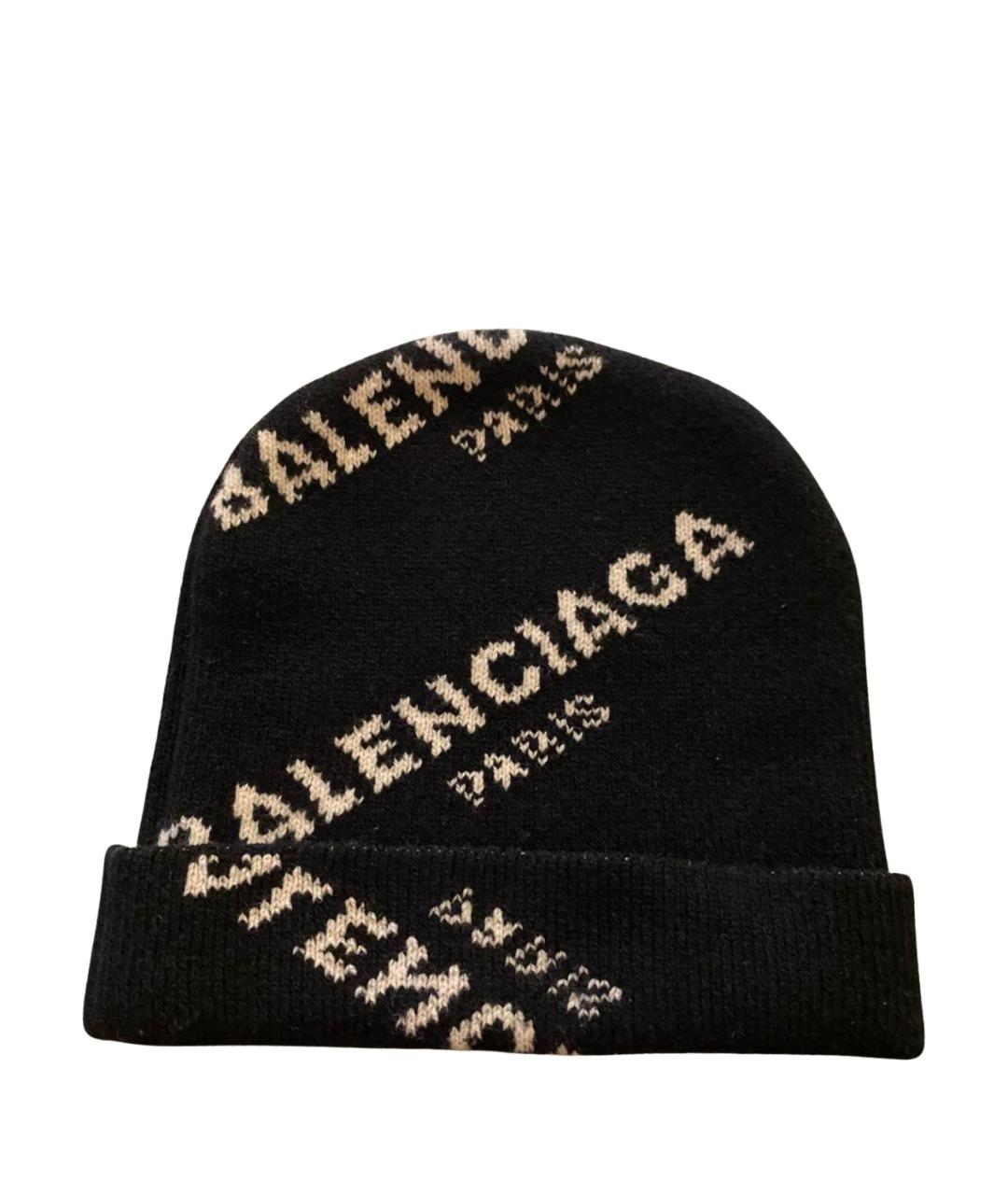 BALENCIAGA Черная шерстяная шапка, фото 1