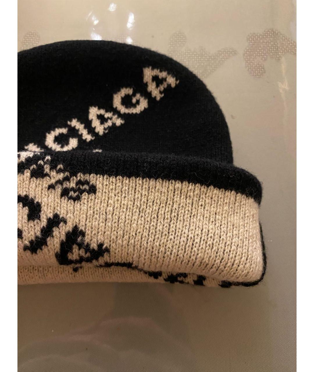BALENCIAGA Черная шерстяная шапка, фото 3