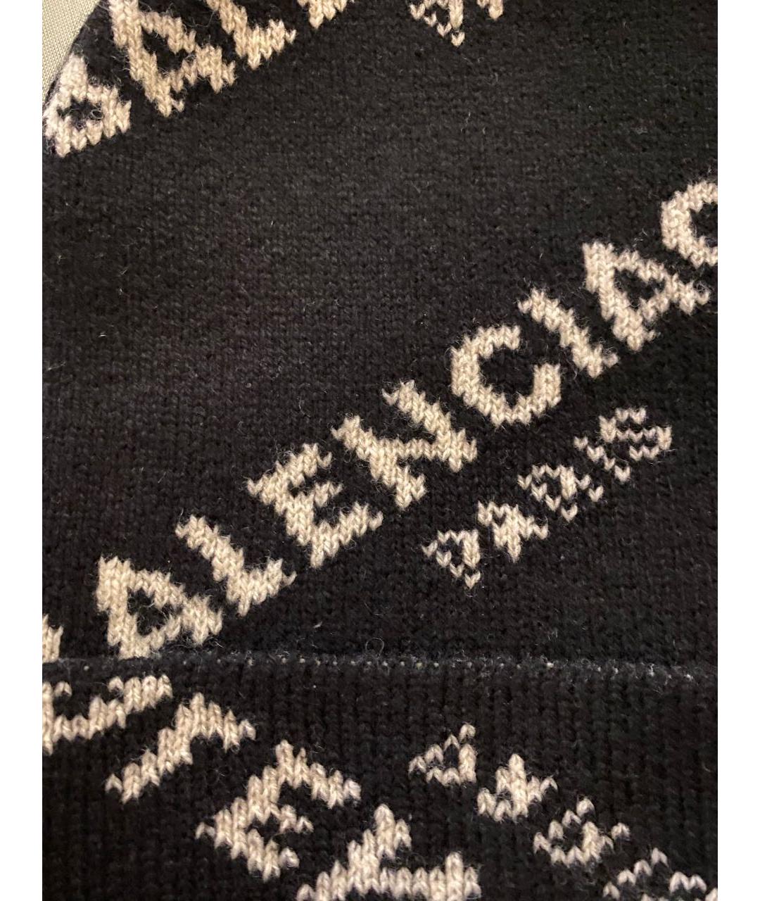BALENCIAGA Черная шерстяная шапка, фото 4