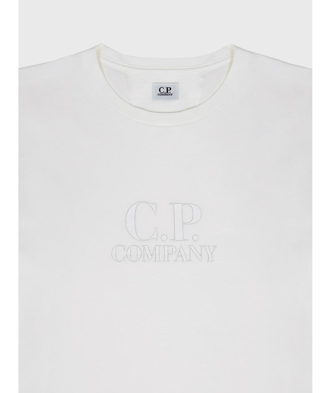 CP COMPANY Белая хлопковая футболка, фото 3