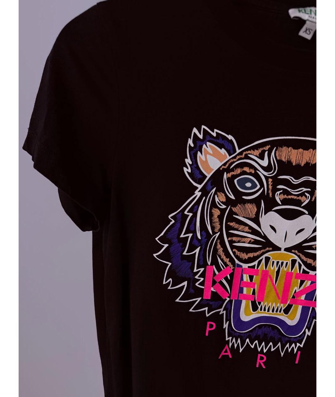 KENZO Черная хлопковая футболка, фото 4