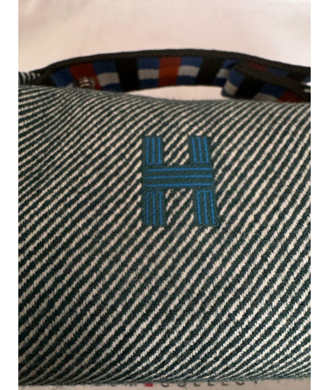 HERMES Зеленая деним косметичка, фото 3