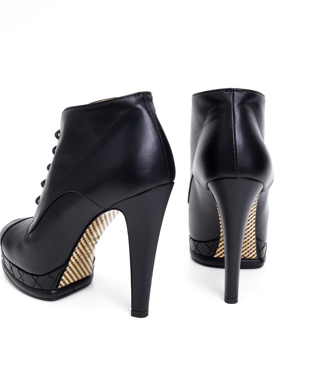 CHANEL Черные кожаные ботильоны, фото 5