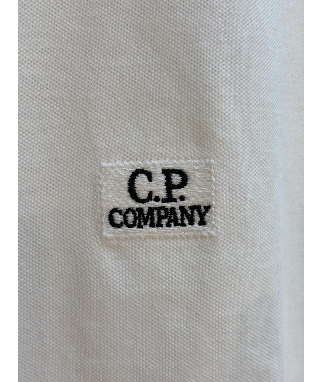 CP COMPANY Белое хлопко-эластановое поло с коротким рукавом, фото 6