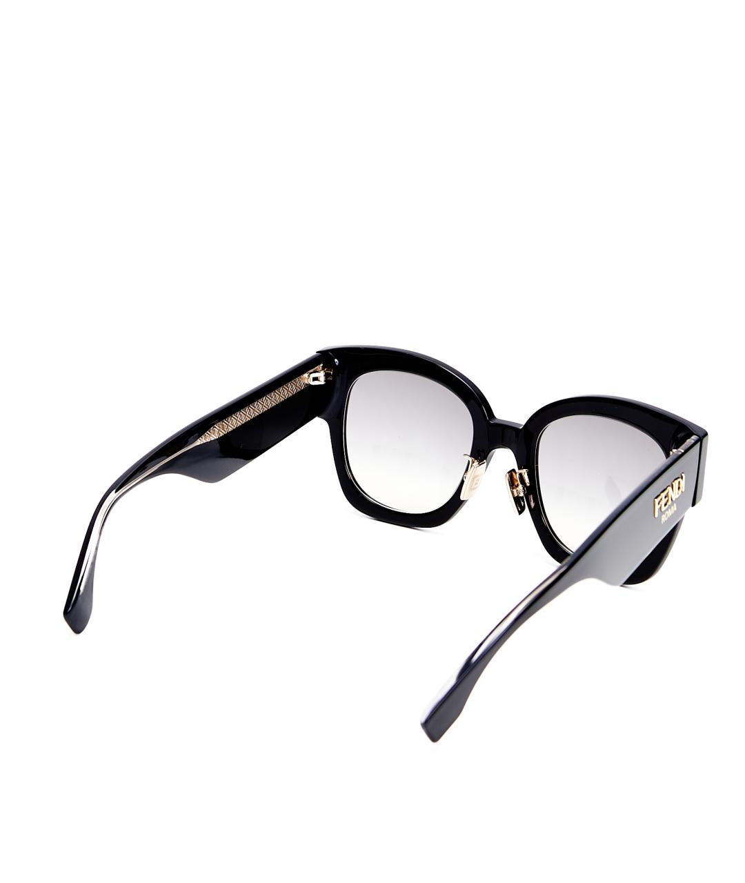 FENDI Черные пластиковые солнцезащитные очки, фото 4