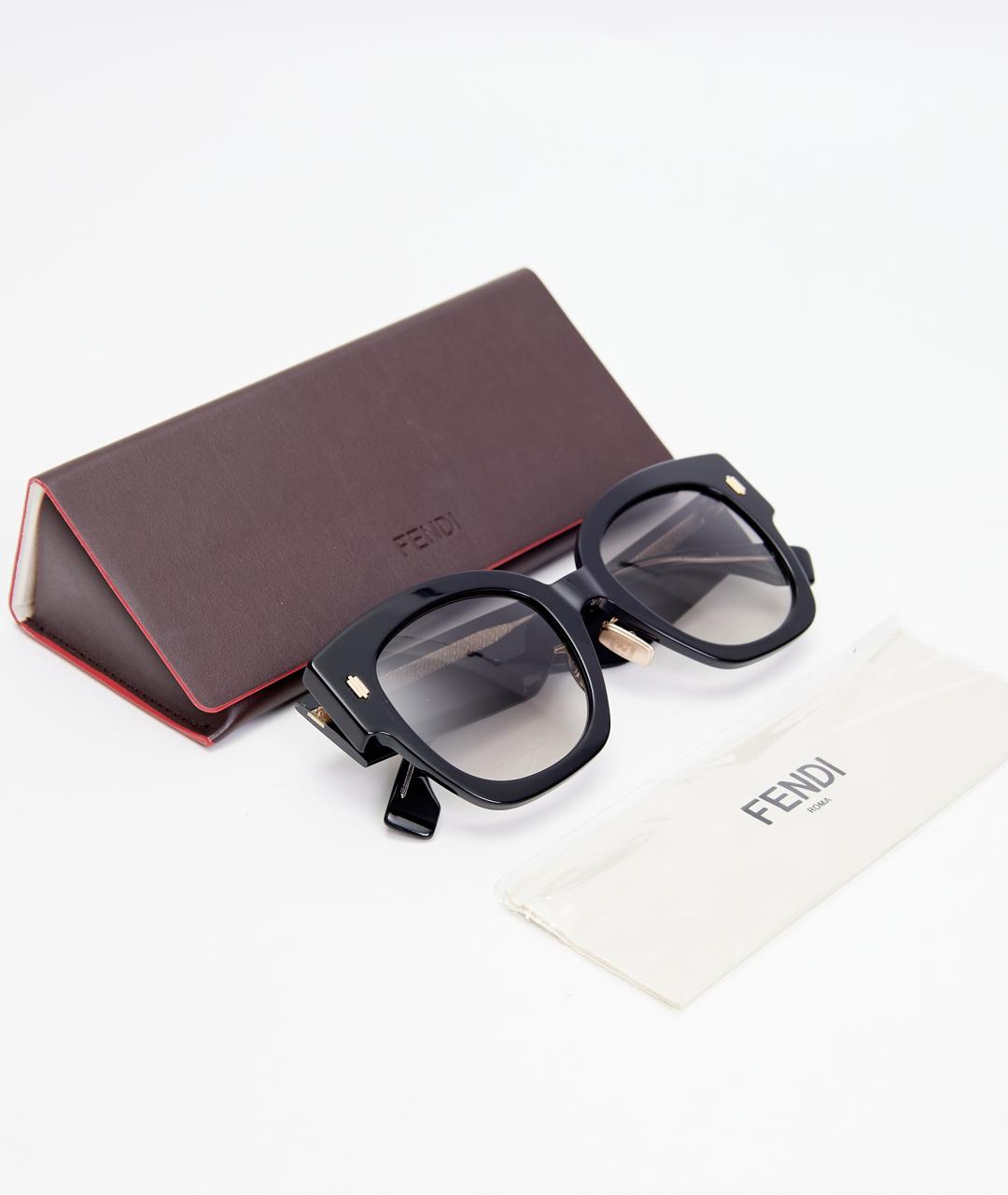 FENDI Черные пластиковые солнцезащитные очки, фото 5