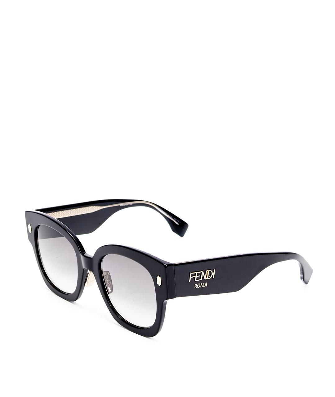 FENDI Черные пластиковые солнцезащитные очки, фото 2
