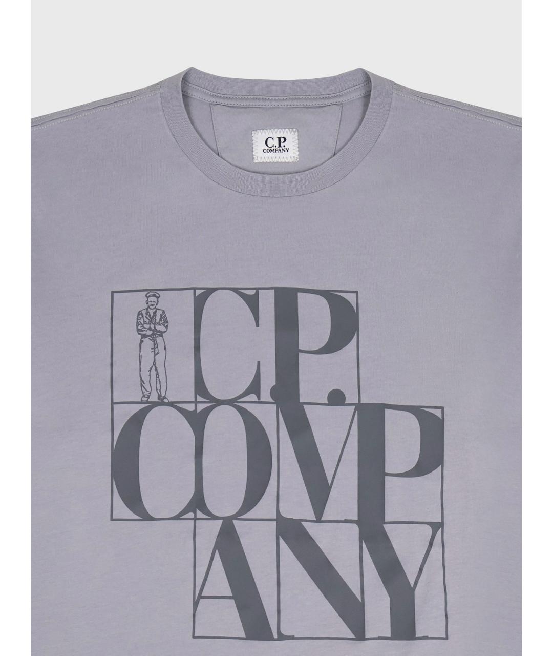CP COMPANY Серая хлопковая футболка, фото 2