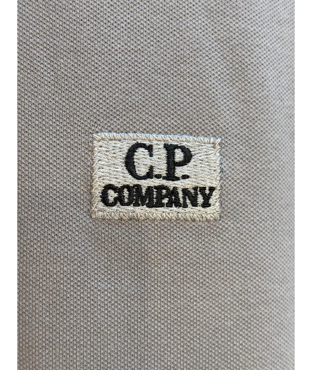CP COMPANY Серое хлопко-эластановое поло с длинным рукавом, фото 6