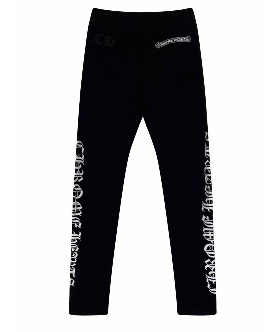 CHROME HEARTS Черные хлопко-эластановые леггинсы и велосипедки, фото 1