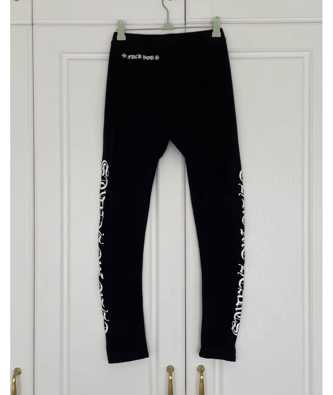CHROME HEARTS Черные хлопко-эластановые леггинсы и велосипедки, фото 2