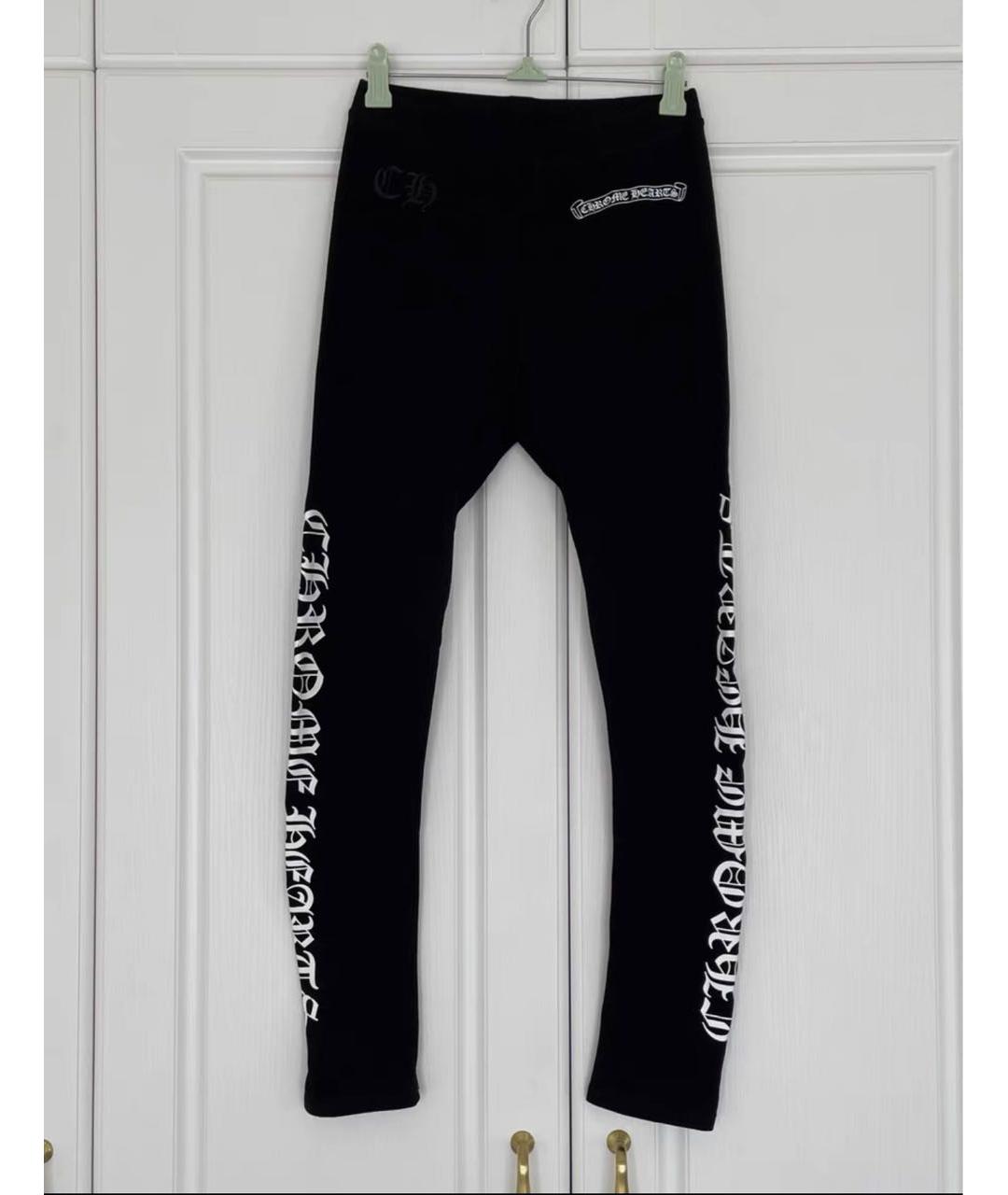 CHROME HEARTS Черные хлопко-эластановые леггинсы и велосипедки, фото 5