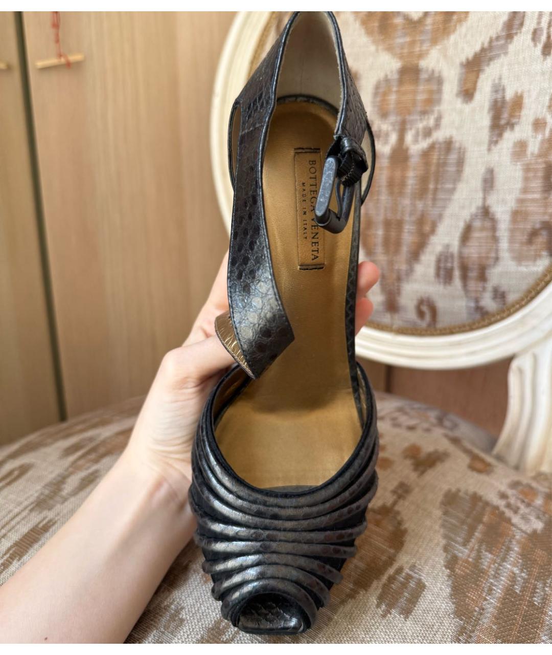 BOTTEGA VENETA Коричневые туфли из экзотической кожи, фото 3