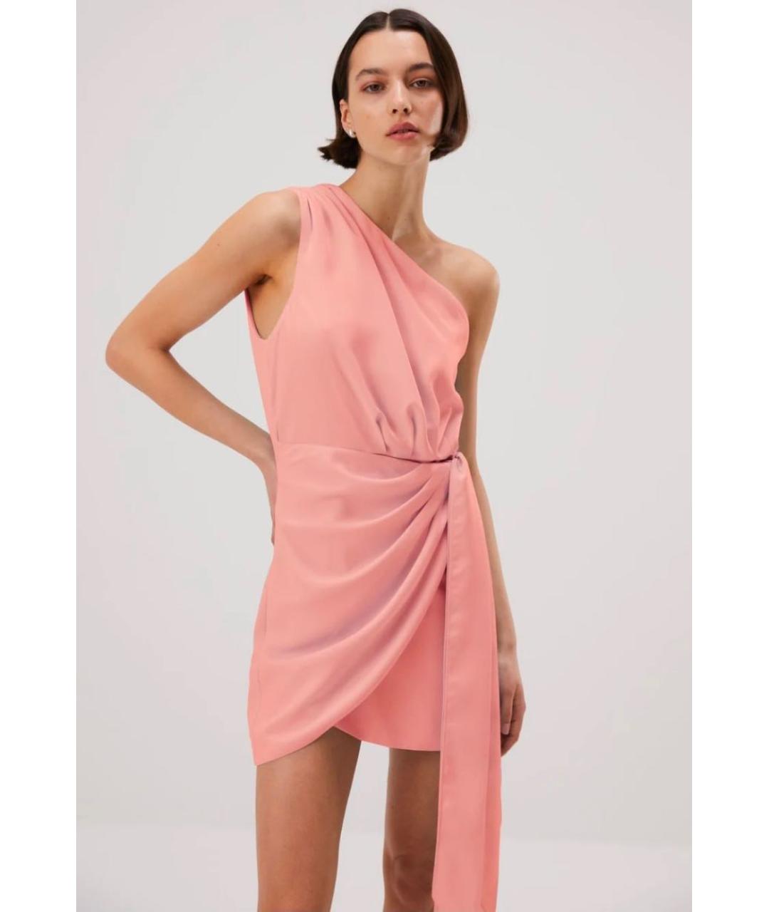 MISHA COLLECTION Коралловое полиэстеровое коктейльное платье, фото 2