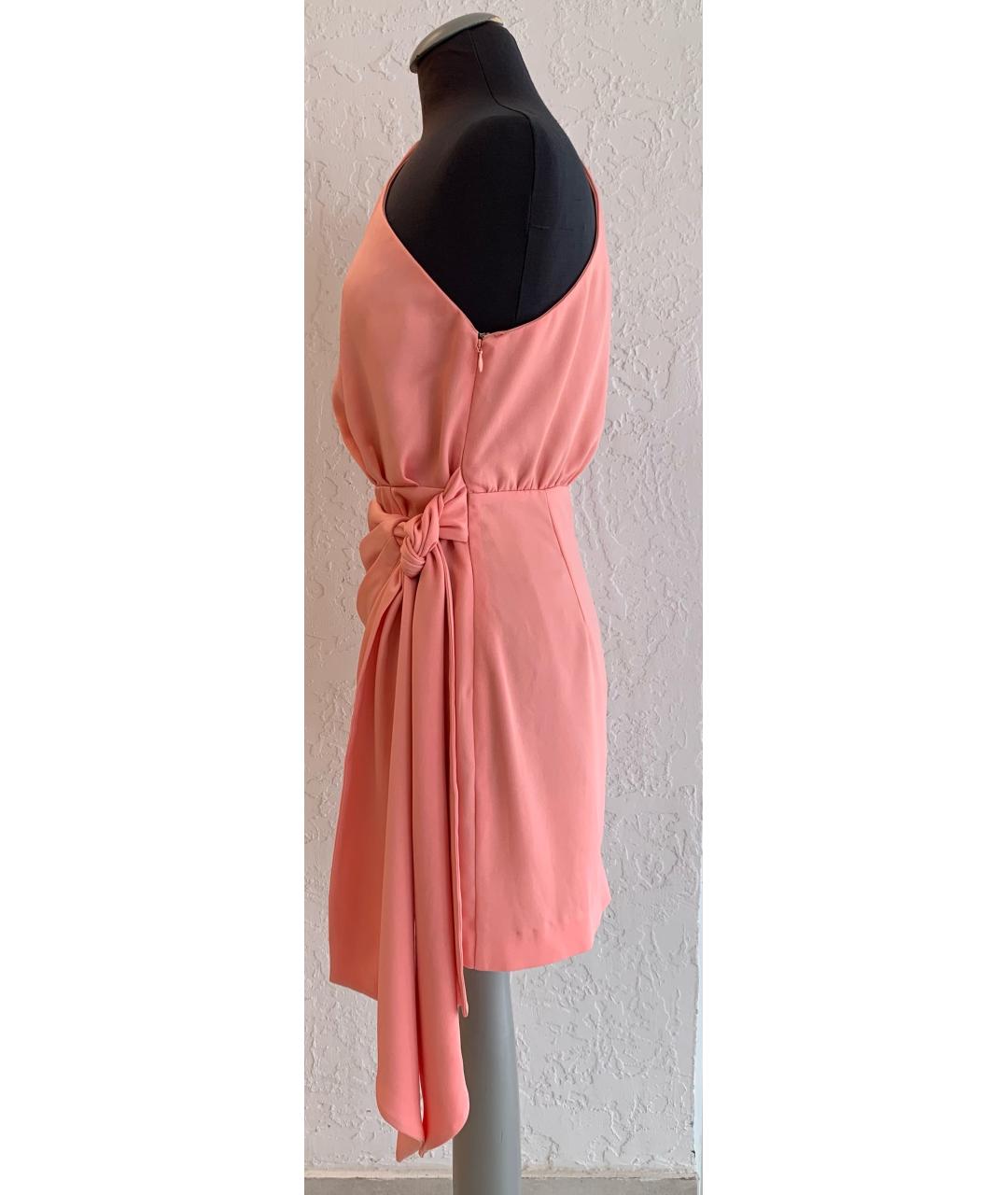 MISHA COLLECTION Коралловое полиэстеровое коктейльное платье, фото 4