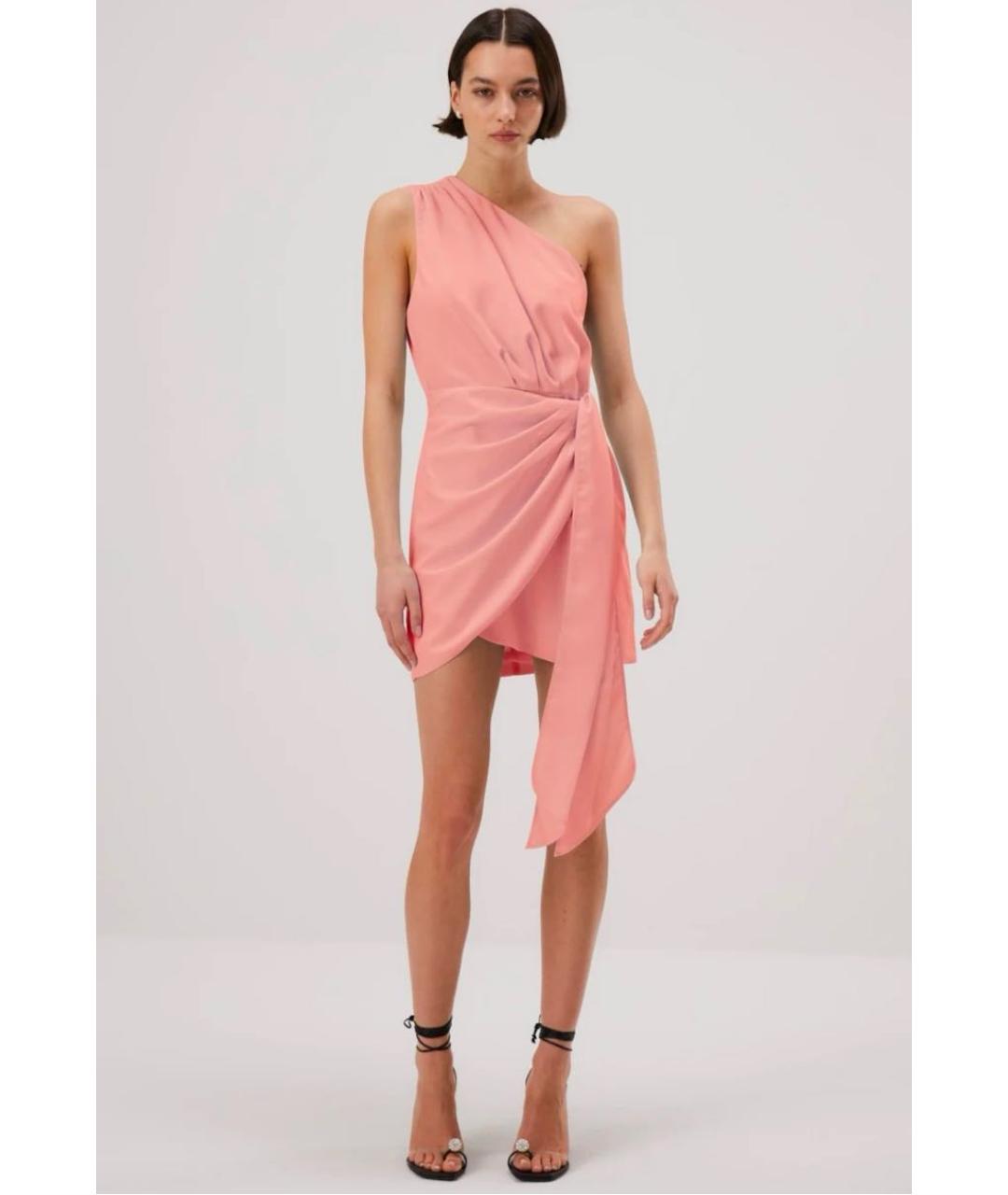 MISHA COLLECTION Коралловое полиэстеровое коктейльное платье, фото 8