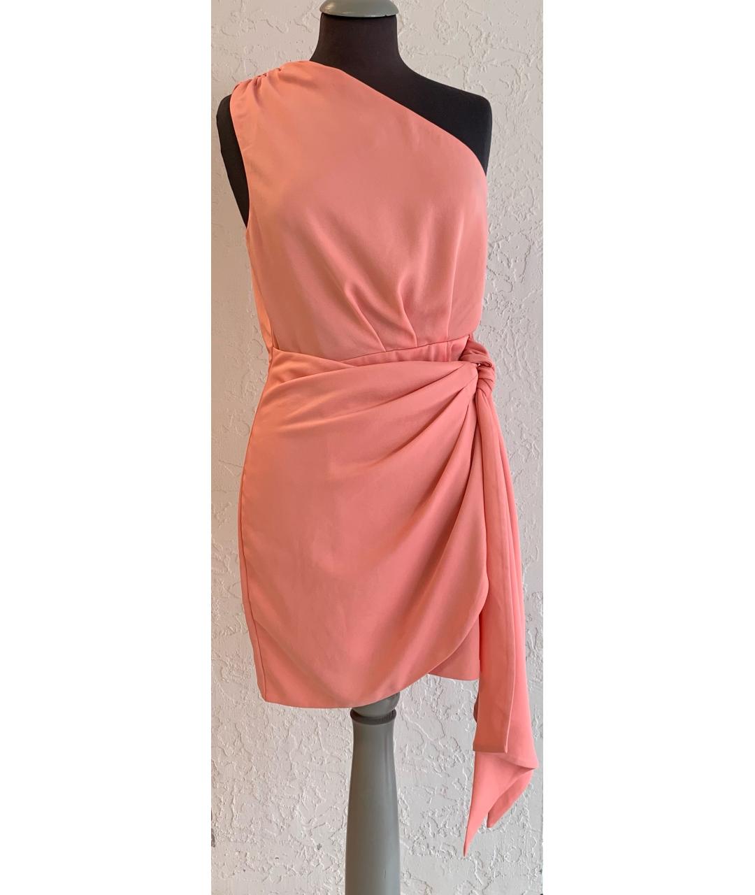 MISHA COLLECTION Коралловое полиэстеровое коктейльное платье, фото 3
