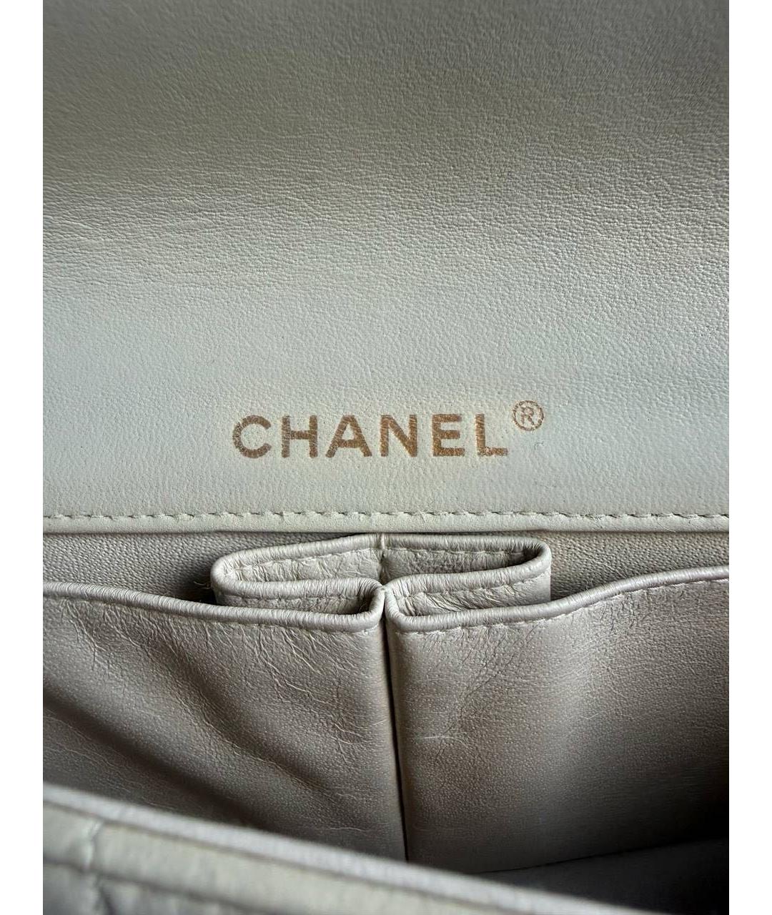 CHANEL Бежевая кожаная сумка через плечо, фото 8