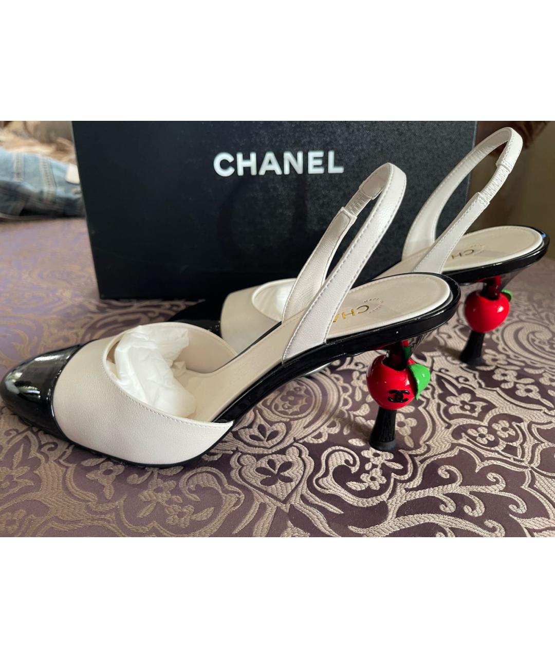 CHANEL Белые кожаные туфли, фото 7