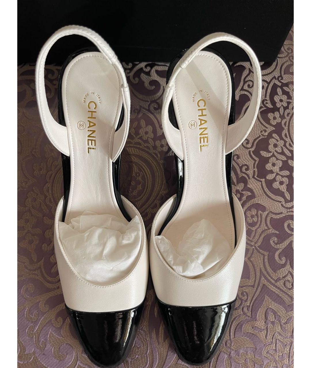 CHANEL Белые кожаные туфли, фото 4