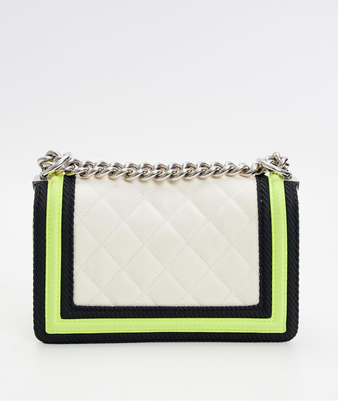 CHANEL Белая тканевая сумка через плечо, фото 3