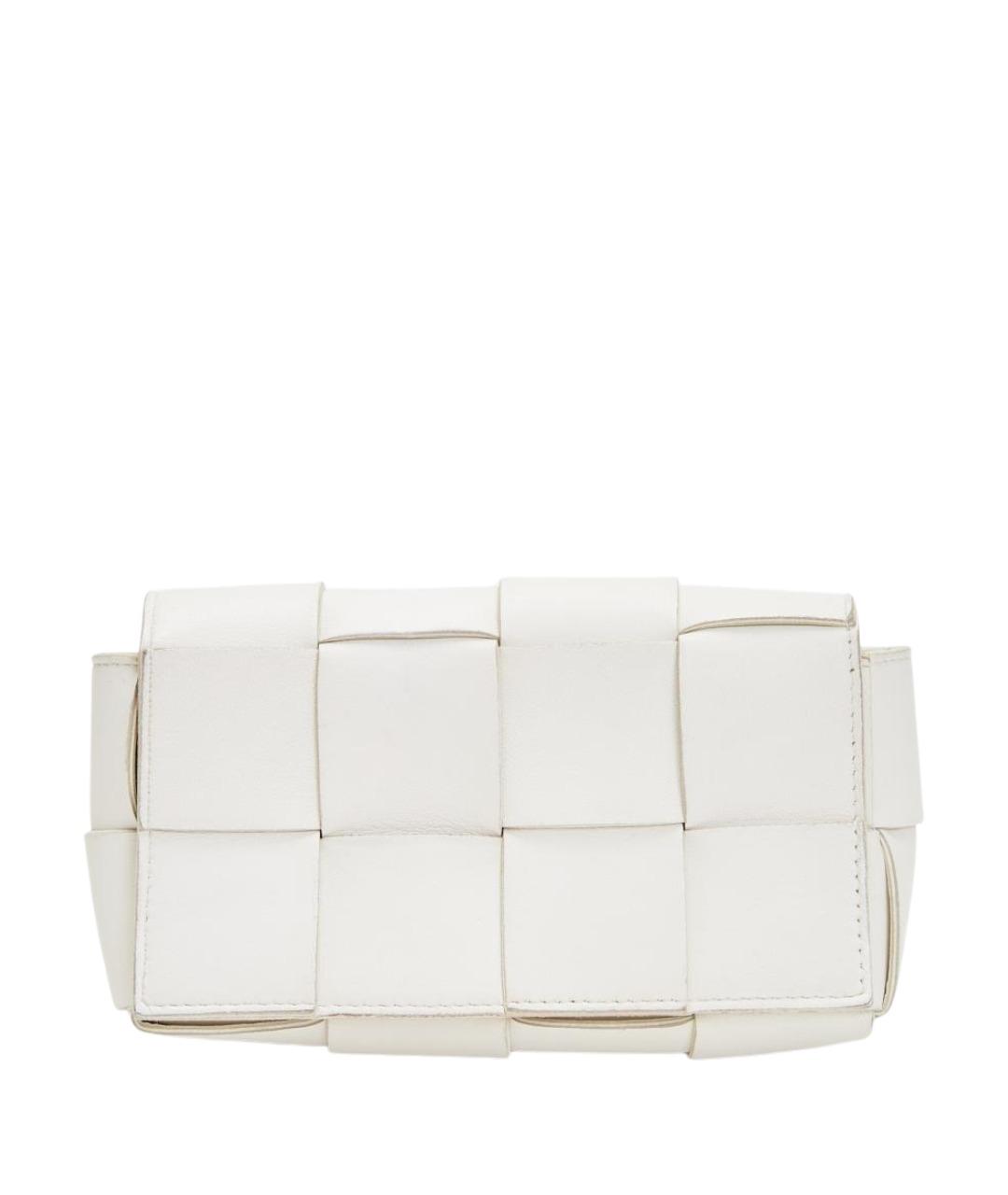BOTTEGA VENETA Белая кожаная поясная сумка, фото 1