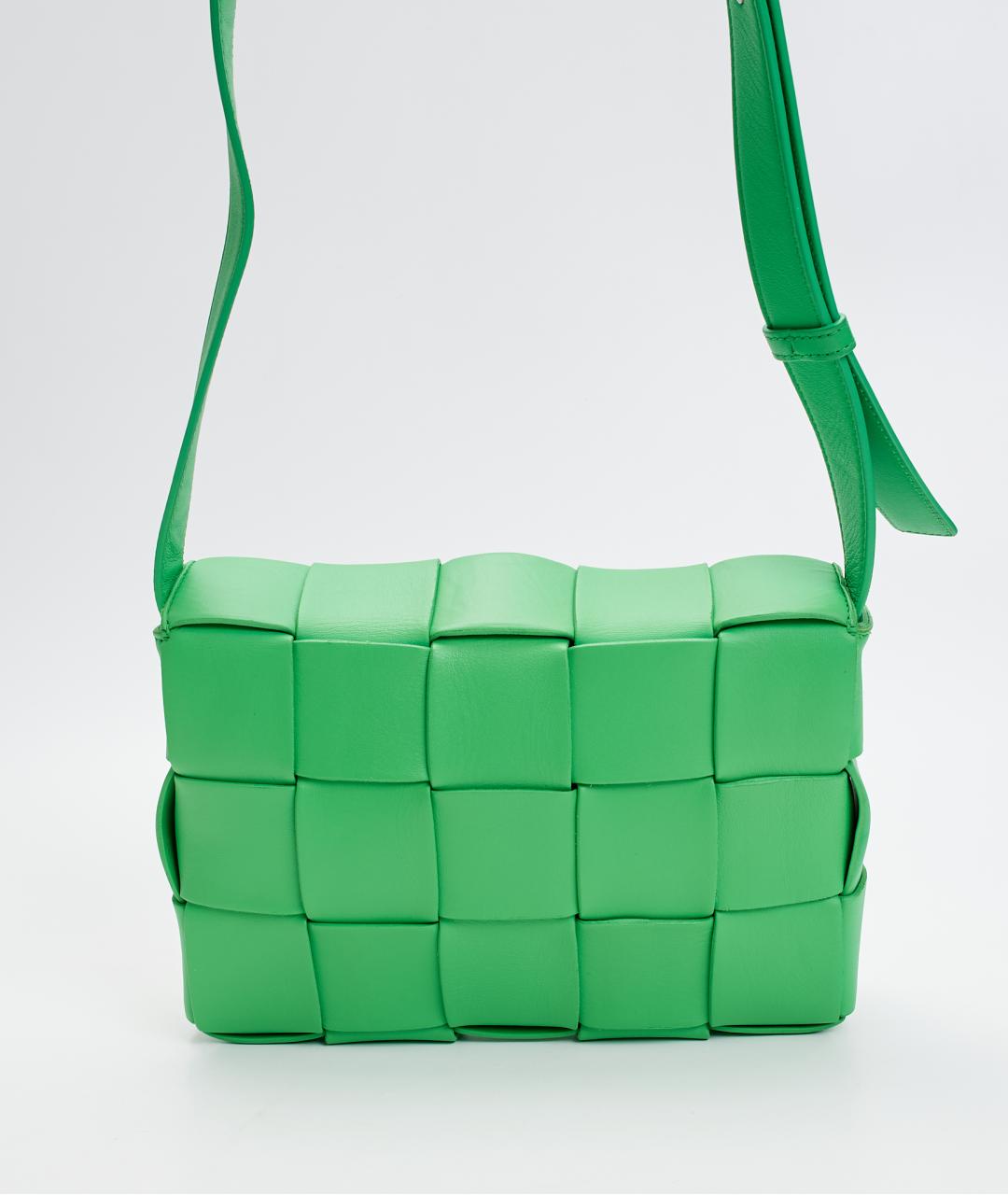 BOTTEGA VENETA Зеленая кожаная сумка через плечо, фото 3