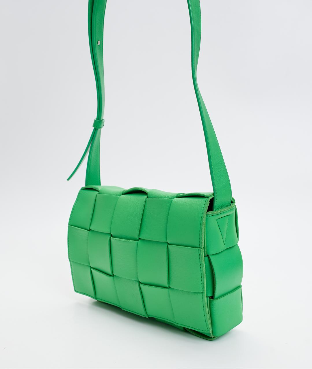 BOTTEGA VENETA Зеленая кожаная сумка через плечо, фото 2