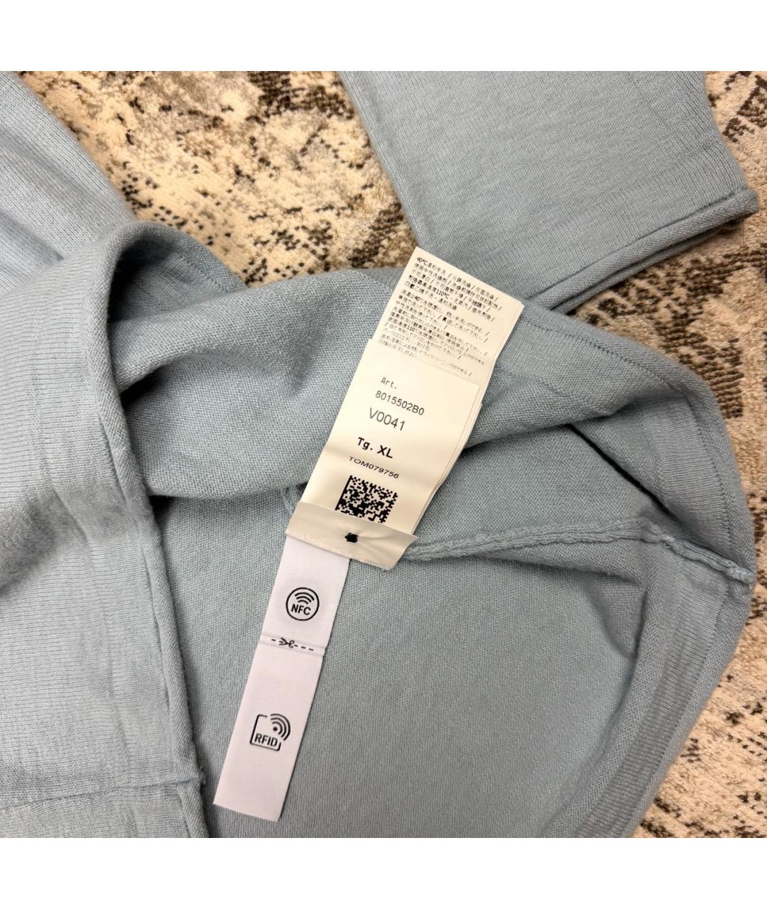 STONE ISLAND Голубой хлопковый джемпер / свитер, фото 6