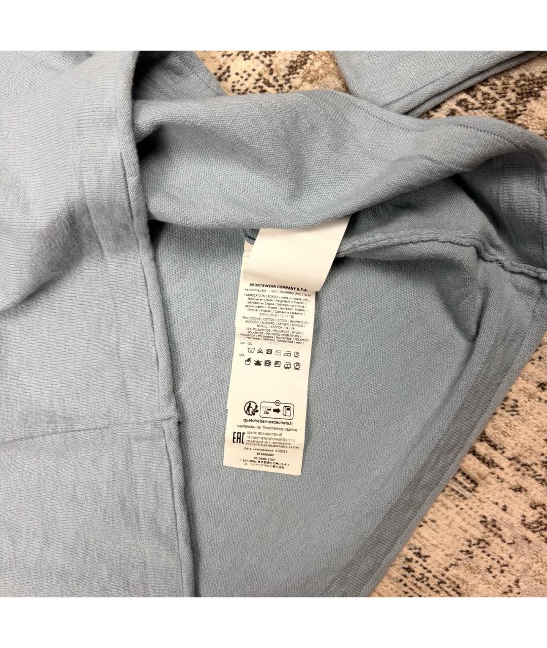 STONE ISLAND Голубой хлопковый джемпер / свитер, фото 5