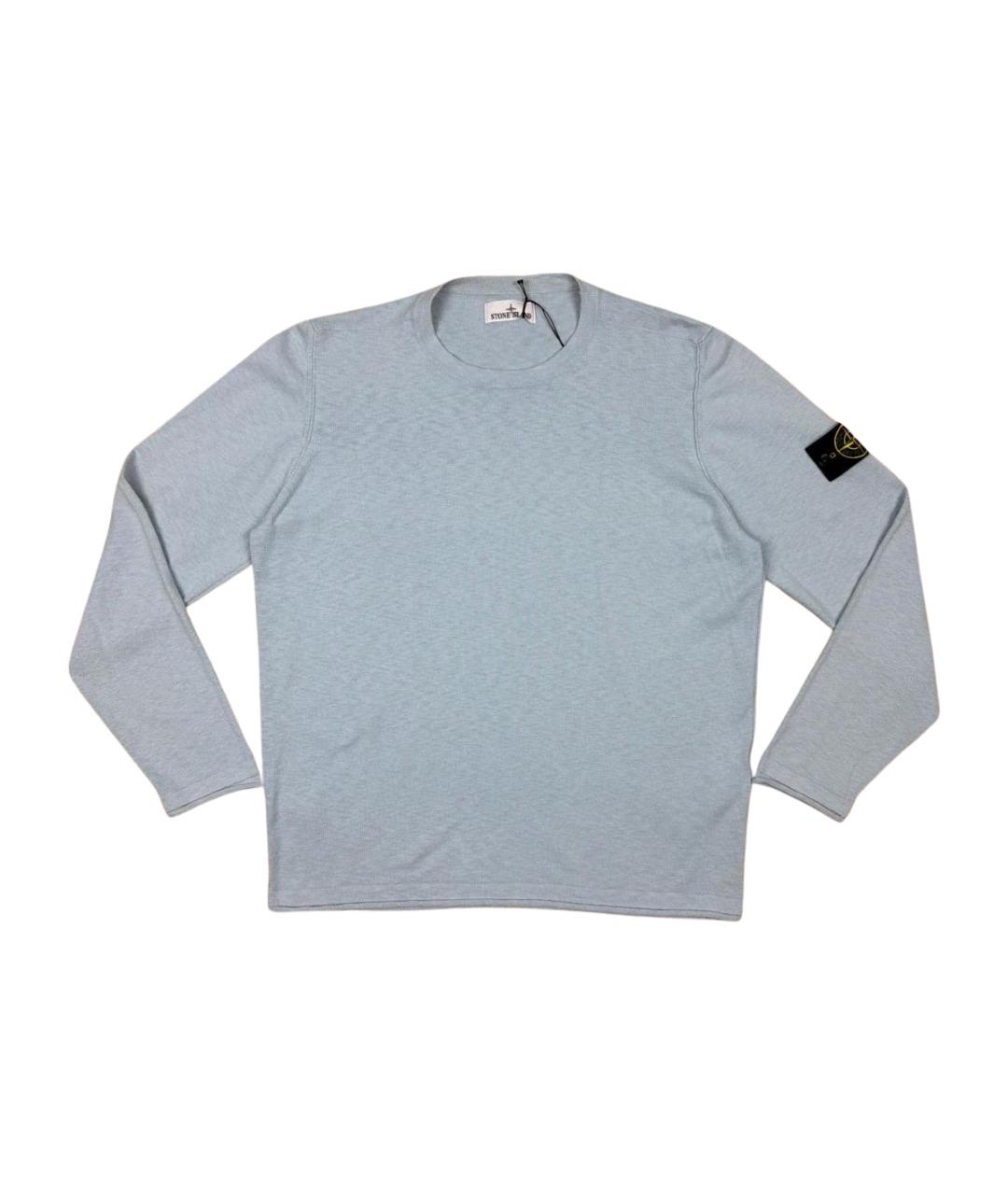 STONE ISLAND Голубой хлопковый джемпер / свитер, фото 1