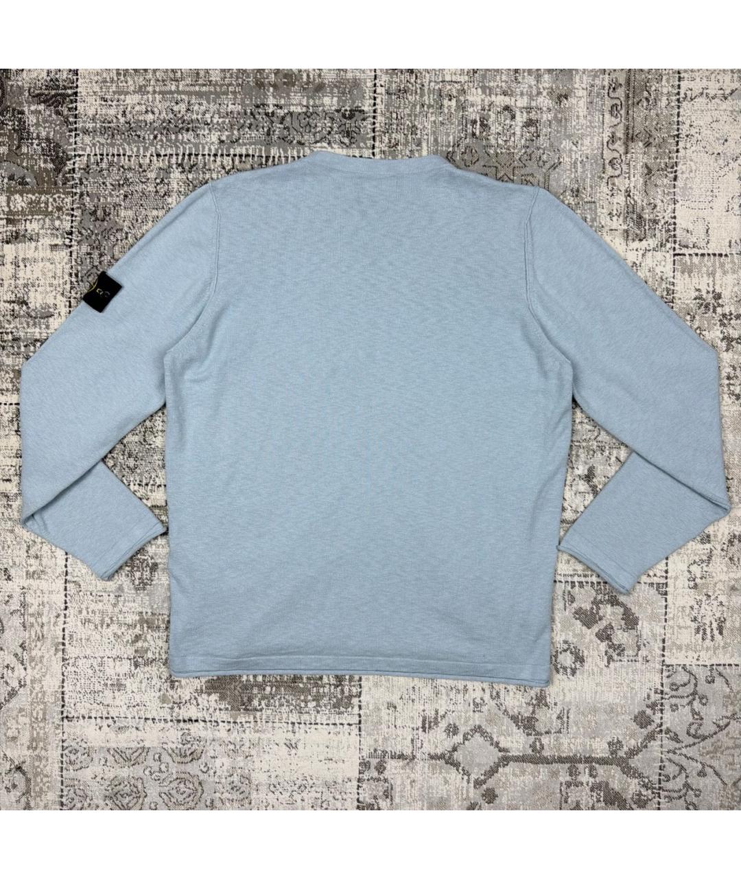STONE ISLAND Голубой хлопковый джемпер / свитер, фото 2