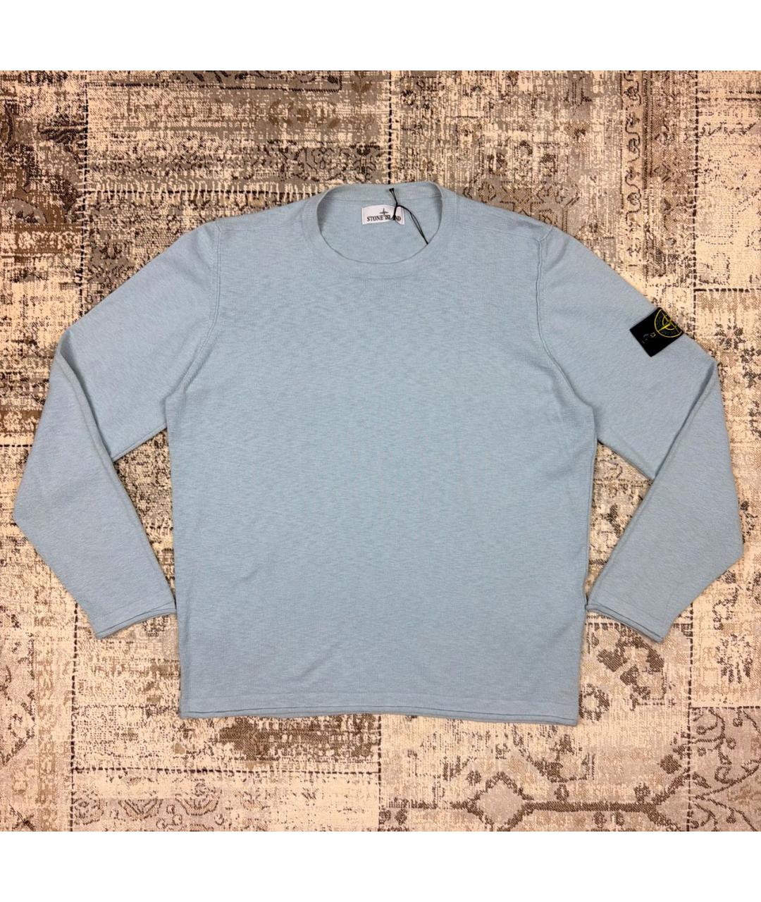 STONE ISLAND Голубой хлопковый джемпер / свитер, фото 8
