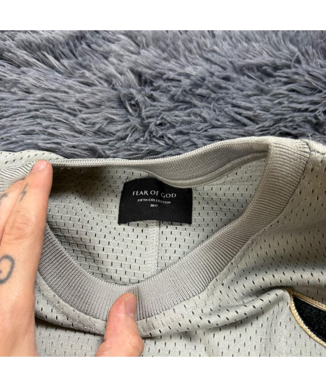 FEAR OF GOD Серая синтетическая футболка, фото 3